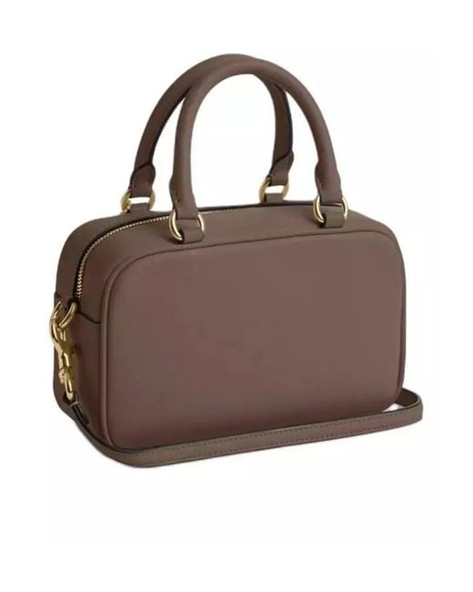 COACH Brown Logo Zipper Shoulder Bag
