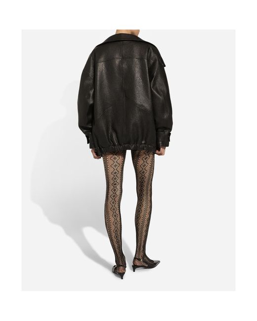 Dolce & Gabbana Black Oversized Biker Jacket