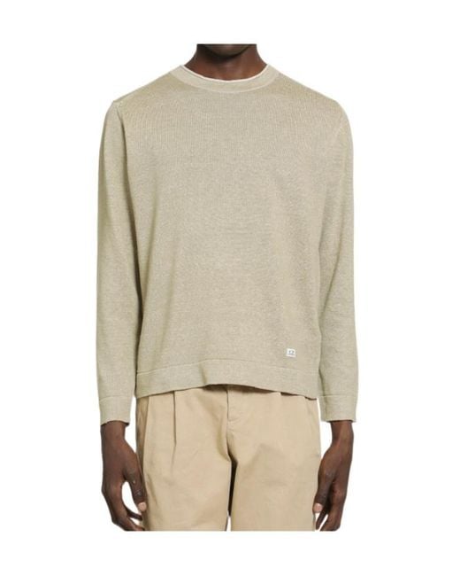 C P Company Natural Crew-Neck Sweater for men