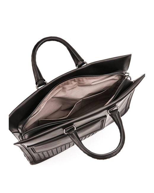 Bottega Veneta Black Weaving A Portable Briefcase for men