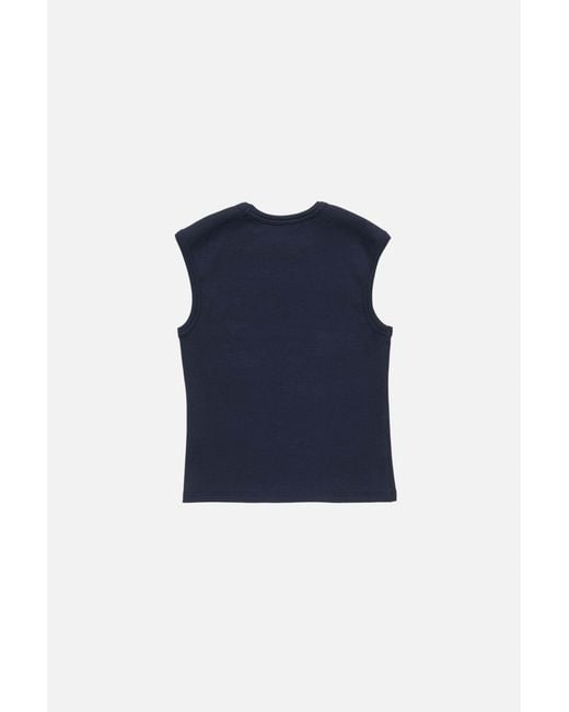 Acne Blue Logo Muscle T-Shirt for men