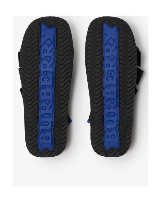 Burberry Blue Nylon Strap Sandals for men