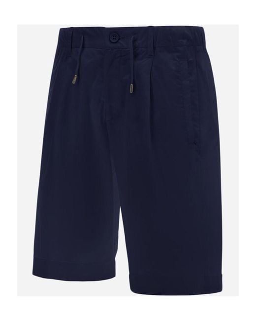 Herno Blue Pleated Drawstring Shorts for men