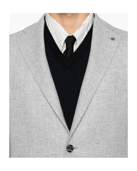 Tagliatore Gray Single-Breasted Blazer for men
