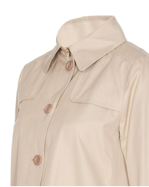 Herno Natural Long Sleeved Buttoned Trench Coat