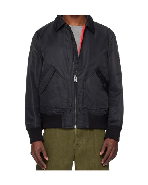 Boss Blue Zip-Fastening Bomber Jacket for men