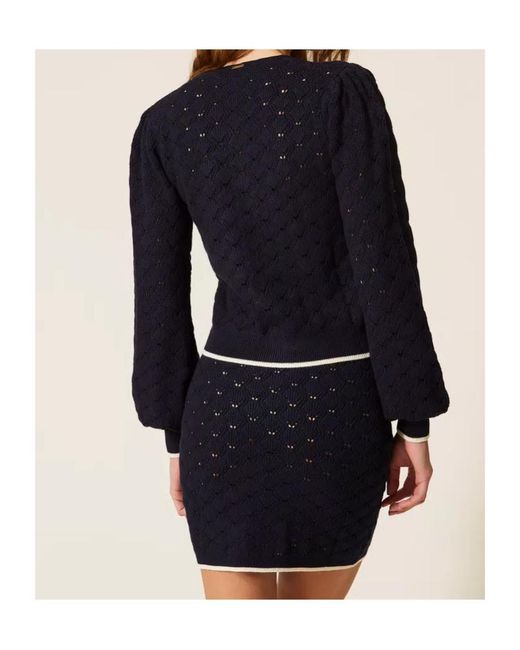 Twinset Blue Button-Detail Skirt