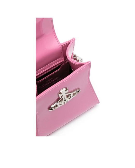 Vivienne Westwood Pink Orb-Plaque Patent Leather Bag