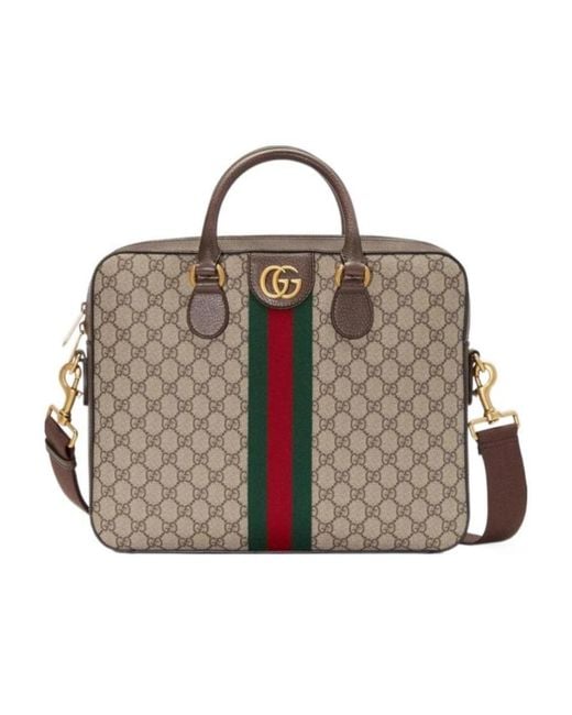 Gucci Brown Gg Supreme Briefcase for men