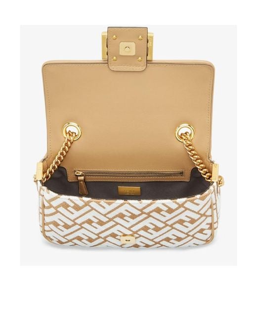 Fendi Natural Baguette Chain Midi Shoulder Bag