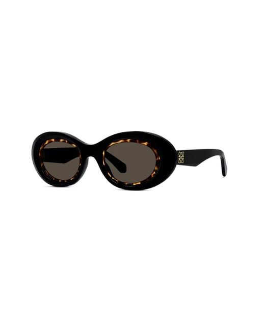 Loewe Black Oval Frame Sunglasses