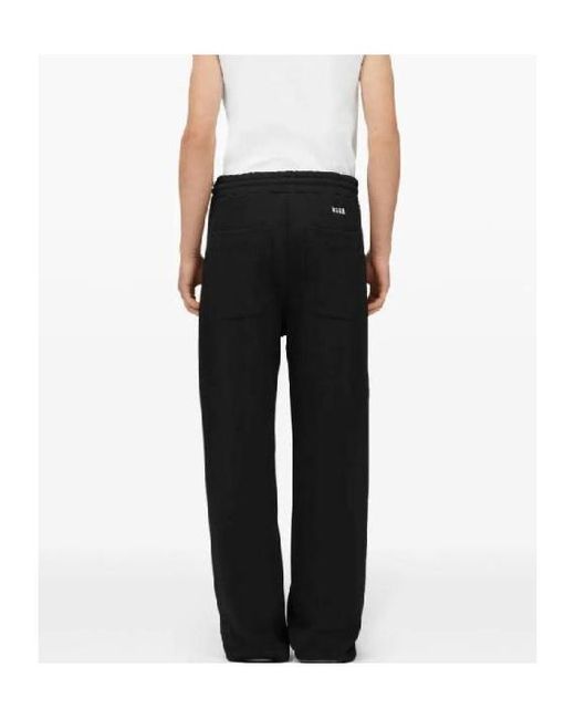 MSGM Black Logo Patch Jogging Trousers for men