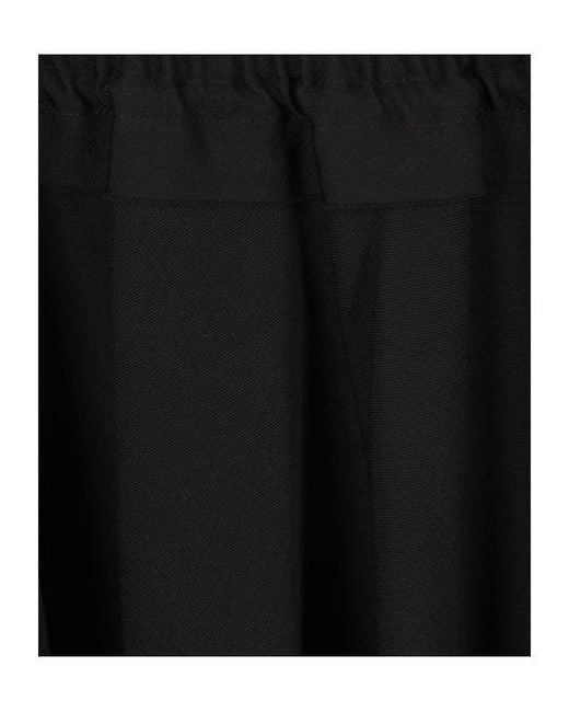Yohji Yamamoto Black Elastic-Waist Skirt