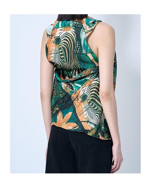 Kiko Kostadinov Green Printed Blouse