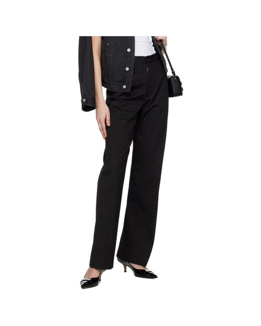 MM6 by Maison Martin Margiela Black Gabardine Trousers