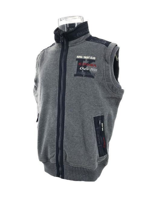 Paul & Shark Gray Logo Leisure Vest for men