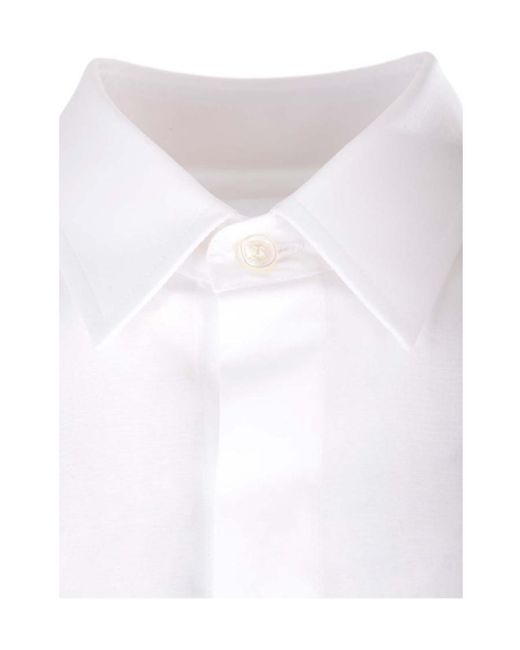 Valentino White Buttoned Curved Hem Shirt for men
