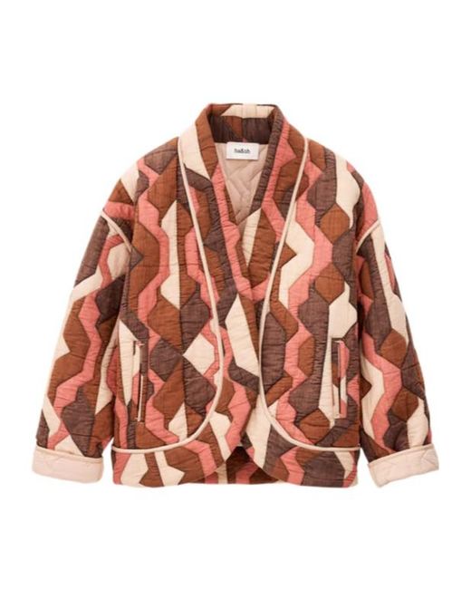 Ba&sh Brown Quilted Printed Jacket