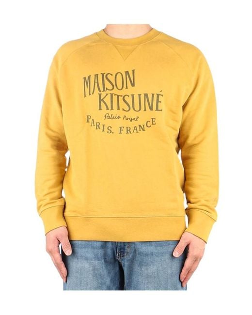 Maison Kitsuné Yellow Long Sleeve Sweatshirt for men
