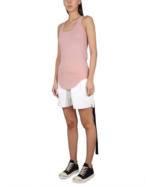 Rick Owens White Drawstring Shorts