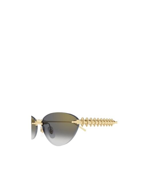 Cartier White Cat-Eye Frame Sunglasses