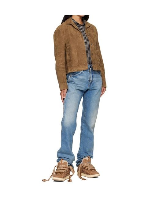 Lanvin Brown Curb Lace-Up Sneakers for men