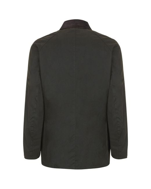 Barbour Black Ashby Waxed Button-Up Jacket for men