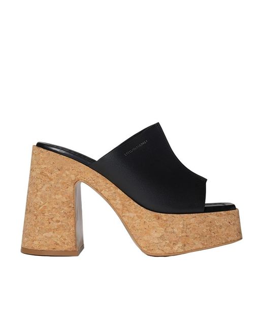 Stella McCartney Blue Logo Printed Platform Sandals