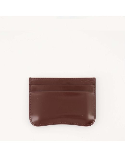 AMI Brown Ami Logo Plaque Card Holder for men