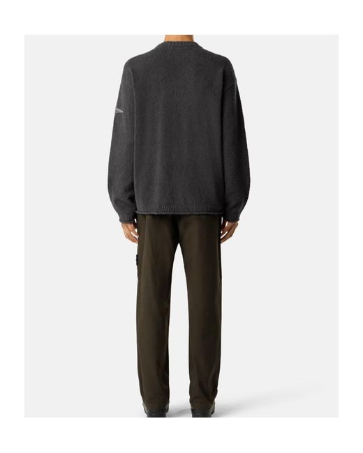 Stone Island Gray Loose-Fit Crewneck Jumper With Needle-Punched Star for men