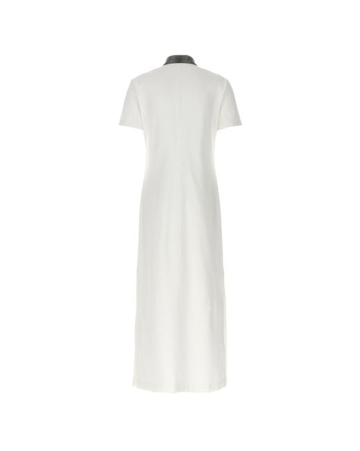 Brunello Cucinelli White Monile Embellished Polo Dress