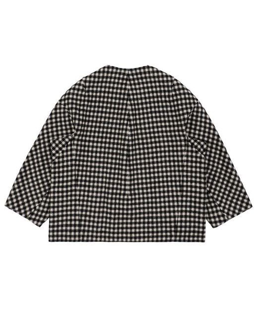 Weekend by Maxmara Black Plaid Double-Sided Short Coat