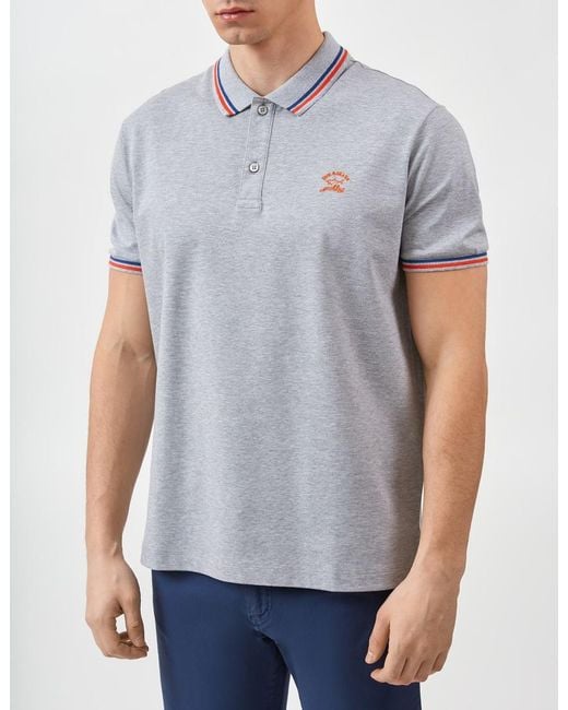 Paul & Shark Blue Logo Short-Sleeved Polo Shirt for men