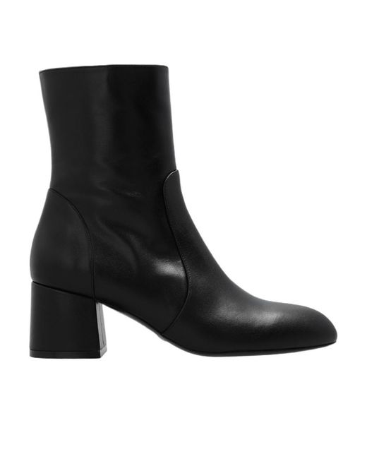 Stuart Weitzman Black Flareblock Side-Zip Ankle Boots