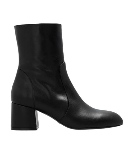 Stuart Weitzman Black Flareblock Side-Zip Ankle Boots