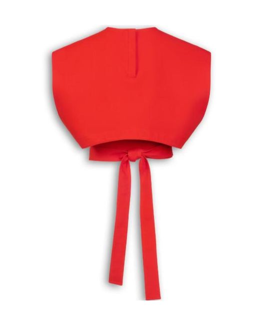 Alaïa Red Belted Crop Top