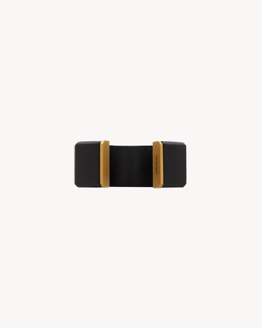 Saint Laurent Black Geometric Open Bracelet