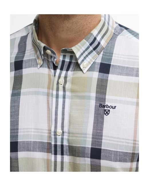 Barbour Gray Logo Plaid Shirt for men
