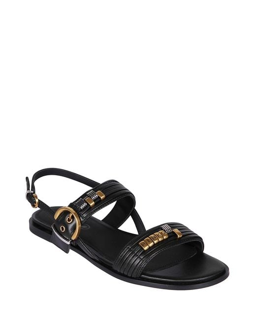 Pinko Black Logo Detailed Buckle Fastened Sandals