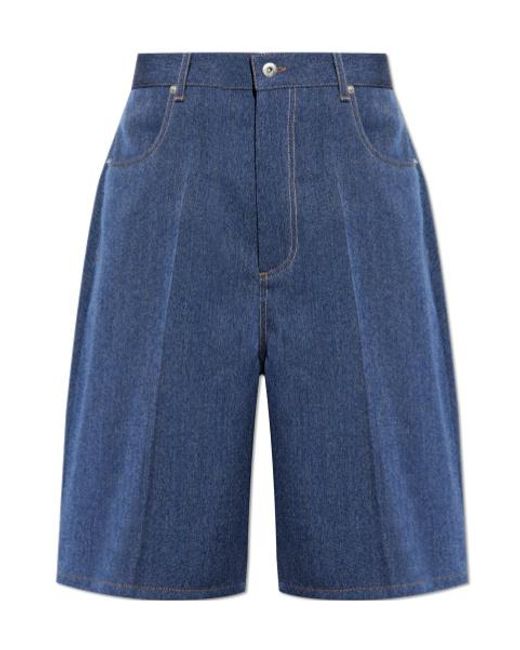 Bottega Veneta Blue Knee-Length Drill Shorts for men