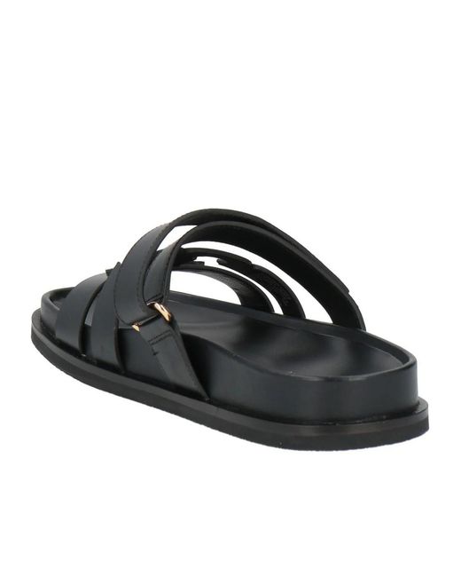 Tory Burch Black Plain Colour Sandals