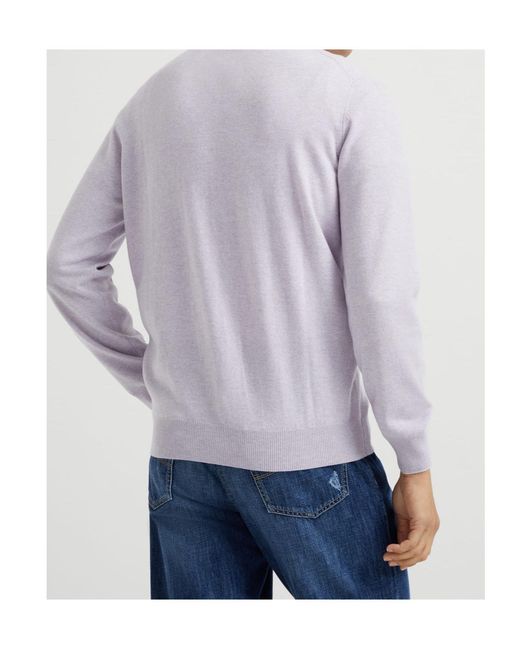 Brunello Cucinelli Gray Half Zipper Sweater for men