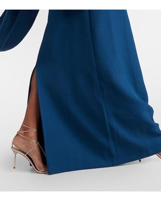 Safiyaa Blue Crystal-Embellished Crepe Dress