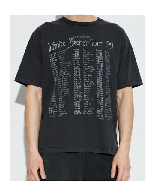 M I S B H V Black Infinite Secret Tour Print T-Shirt for men