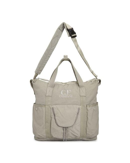 C P Company Gray Multi-Pocket Shoulder Bag for men