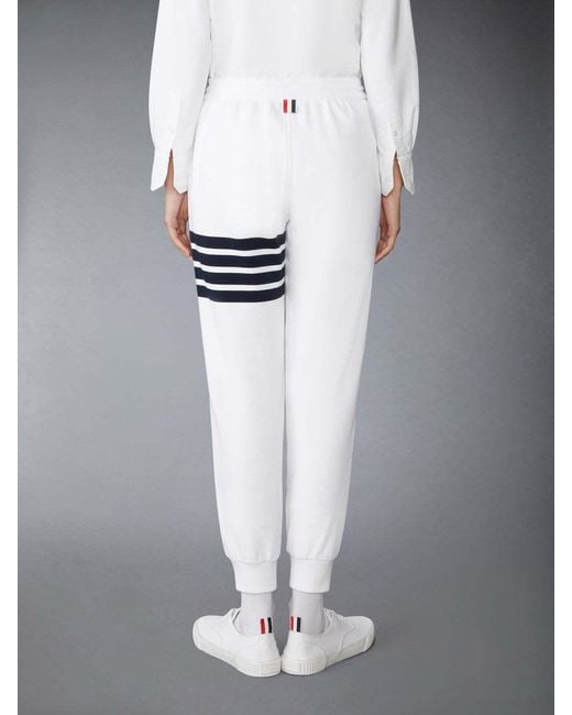 Thom Browne White 4-Bar Sweatpants