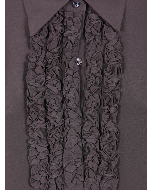 Seventy Blue Long-Sleeved Floral Knit Polo Shirt