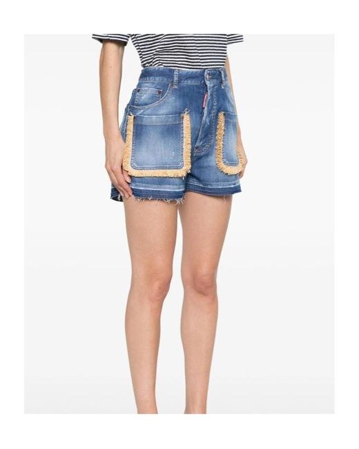 DSquared² Blue Summer Lovers Denim Baggy Shorts