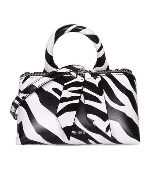 The Attico Black The Friday Printed Mini Shoulder Bag