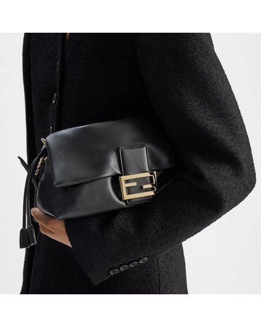 Fendi Black Baguette Soft Medium Shoulder Bag